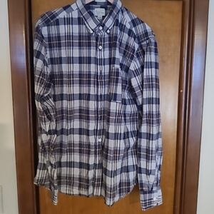 J. Crew Navy Plaid Casual Button Down Shirt